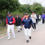 試合前のランニング